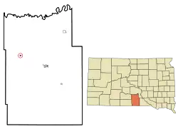 Location in Tripp County and the state of South Dakota