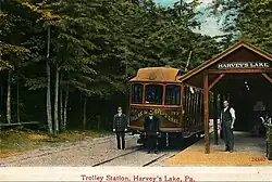 Harveys Lake Trolley Station, ca 1912.