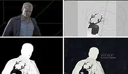 Collage of True Detective's title sequence in intermediate stages, used to illustrate the process of superimposition.