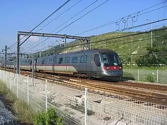An Adtranz-CAF train on the Tung Chung line