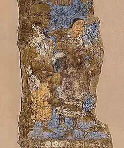 Turkish dignitaries visiting king Varkhuman in Samarkand. One of them is labeled as coming from Argi (Karashahr in modern Xinjiang).[10][7]