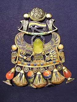 Pectoral in the shape of a winged scarab carrying the Eye of Horus