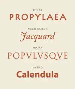 Specimens of typefaces by Carol Twombly