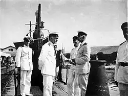 Russian admirals on the deck of Tyulen in Tunisia.