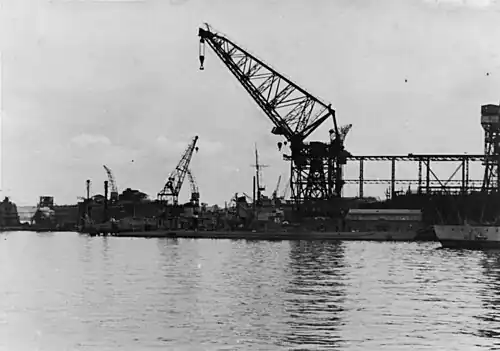 Outfitting in the Kiel shipyard