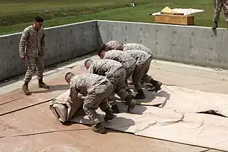 Unfolding of a collapsible tank