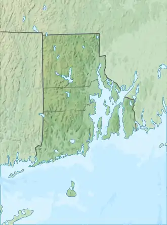 Map showing the location of Beavertail State Park