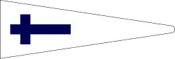 U.S. Navy church pennant, a blue cross on a white triangular pennant