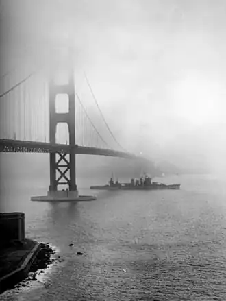 Entering San Francisco Bay in December 1942.