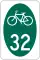 New York State Bicycle Route 32 marker