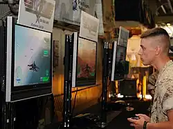 A Marine playing a video game