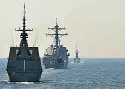 RSS Valour, USS Chung-Hoon and RSS Stalwart during CARAT 2010