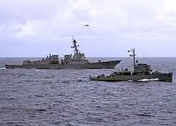 Representing the Philippine Navy, with USS Chung-Hoon (DDG-93) at CARAT Philippines 2011 exercise with the US Navy.