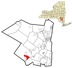 Location in Ulster County and the state of New York.