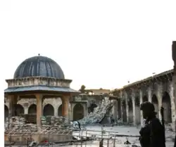 Great Mosque of Aleppo in 2013, after destruction of the minaret.