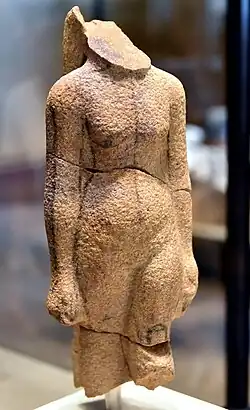 Unfinished statuette of an Amarna Queen or Princess. From Egypt, Amarna, House P47.2, Room 5. Neues Museum, Berlin