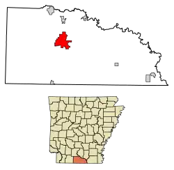 Location of El Dorado in Union County, Arkansas.