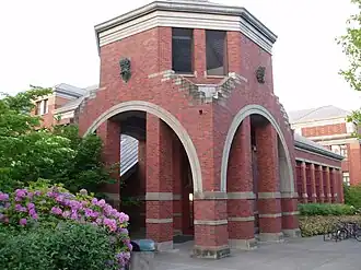 View of the southwest corner of the building