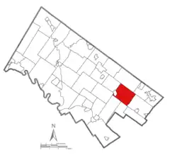 Location of Upper Dublin in Montgomery County, Pennsylvania