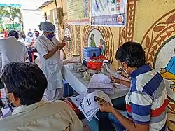 Vaccination drive for COVID prevention in Bhopal, India.