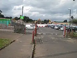 The demolition of the old school building