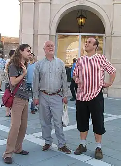 Valery Ledenev, Christopher Whyte and Andras Gerevich at the seminar of gay poets in Piran, Slovenia
