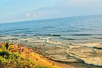 Varkala Beach, Kerala is the highest Cliff beach in India.