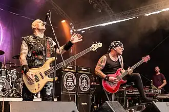 Venom Inc. at Metal Frenzy 2019. Left to right: Tony Dolan and Jeffrey Dunn