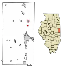 Location of Bismarck in Vermilion County, Illinois.
