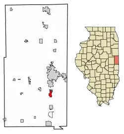 Location of Westville in Vermilion County, Illinois.
