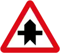 Intersection ahead where vehicles on your right must give way.