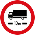 No vehicles or combinations longer than indicated
