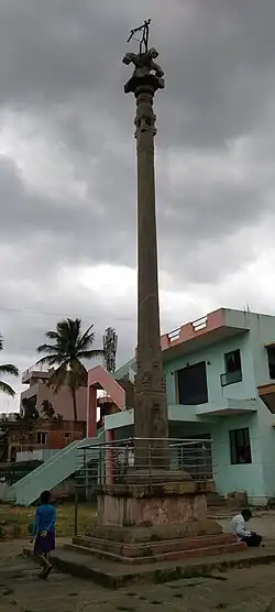 View of the Garudakamba at the Varadaraja Swamy Temple in Singapura