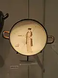 A terra-cotta kylix, or drinking cup