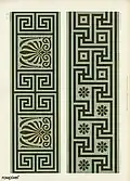 Antique Greek border designs of key patterns and other ornaments from The Practical Decorator and Ornamentist by G.A & M.A. Audsley