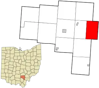 Location in Vinton County and the state of Ohio.