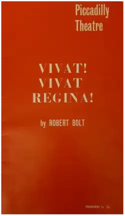 plain cover of theatre programme, giving only the name of the play and theatre and author