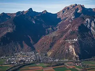 Vouvry as seen from Corbeyrier in 2021.