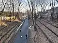 The almost-completed path just south of Fresh Pond in March 2022