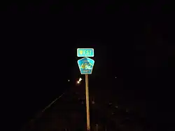 Street sign right outside Mannfield