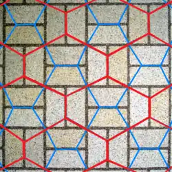 The basketweave, a degenerate bilaterally symmetric tiling, with non-degenerate tiling overlaid