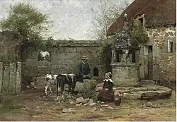 A Grey Morning in a Breton Farmyard, before 1884