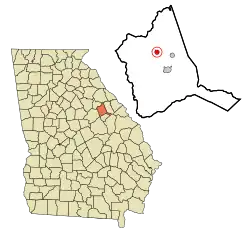 Location in Warren County and the state of Georgia