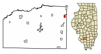 Location of Irvington in Washington County, Illinois.