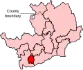 A small constituency, southwest of the centre of the county.