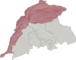 Wazir Tehsil (red) in Bannu District