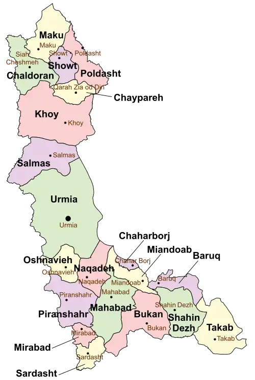 Counties of West Azerbaijan Province