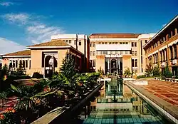 The West Library and bronze fountain