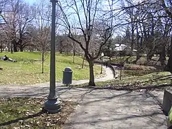 Near the middle of the park facing southwest