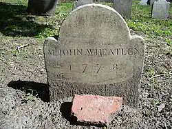 Grave of John Wheatley, owner of Phillis Wheatley